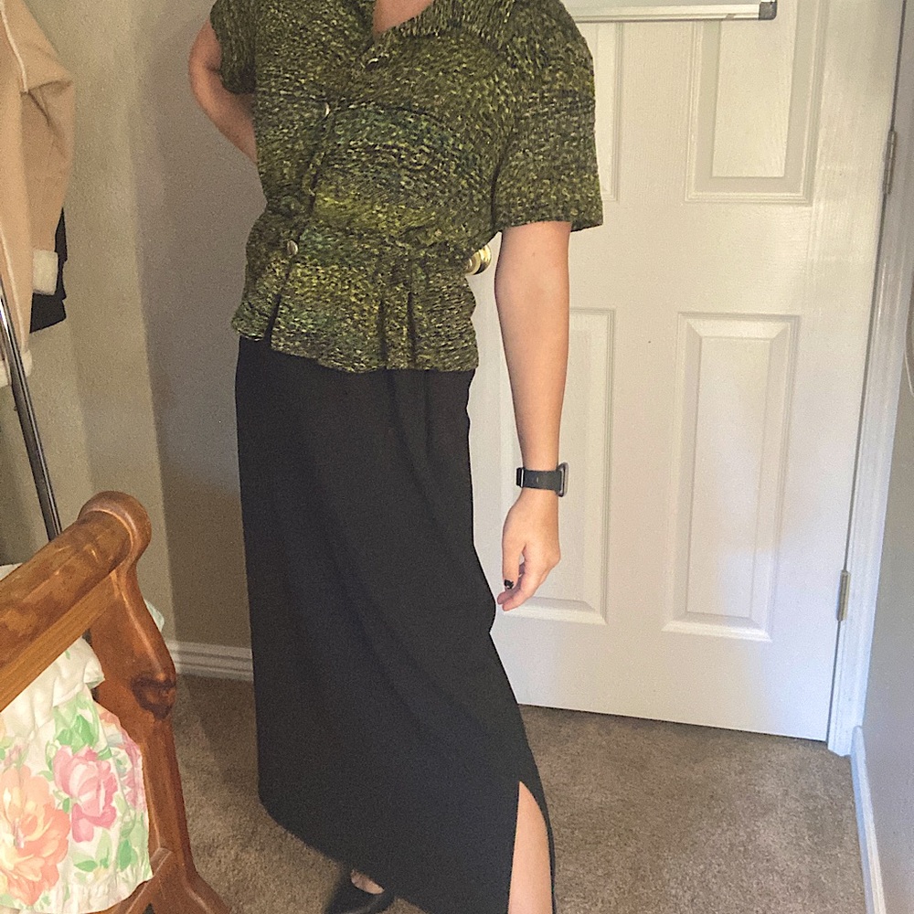 Green and black matching dress + jacket